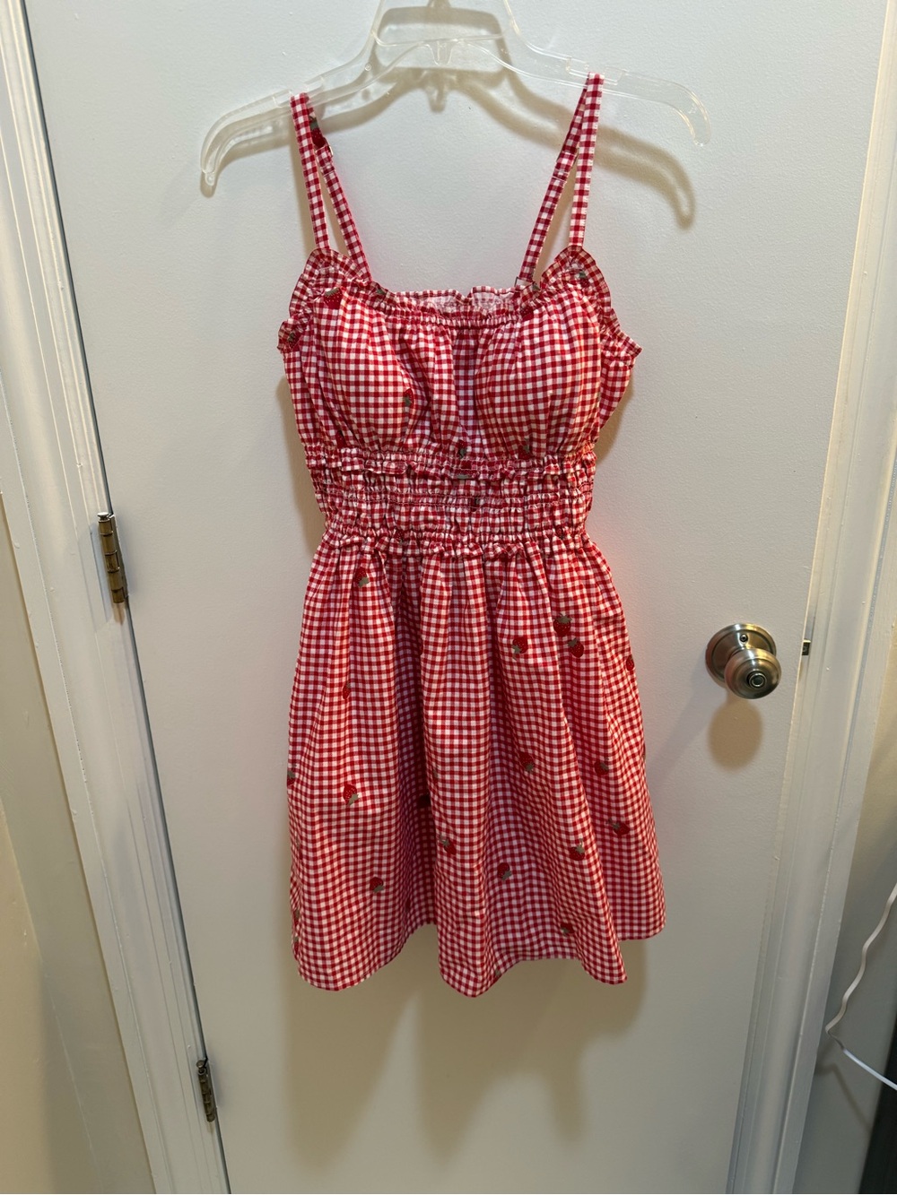Abercrombie & Fitch Pink Gingham Smocked Mini Dress - Picture 5 of 6
